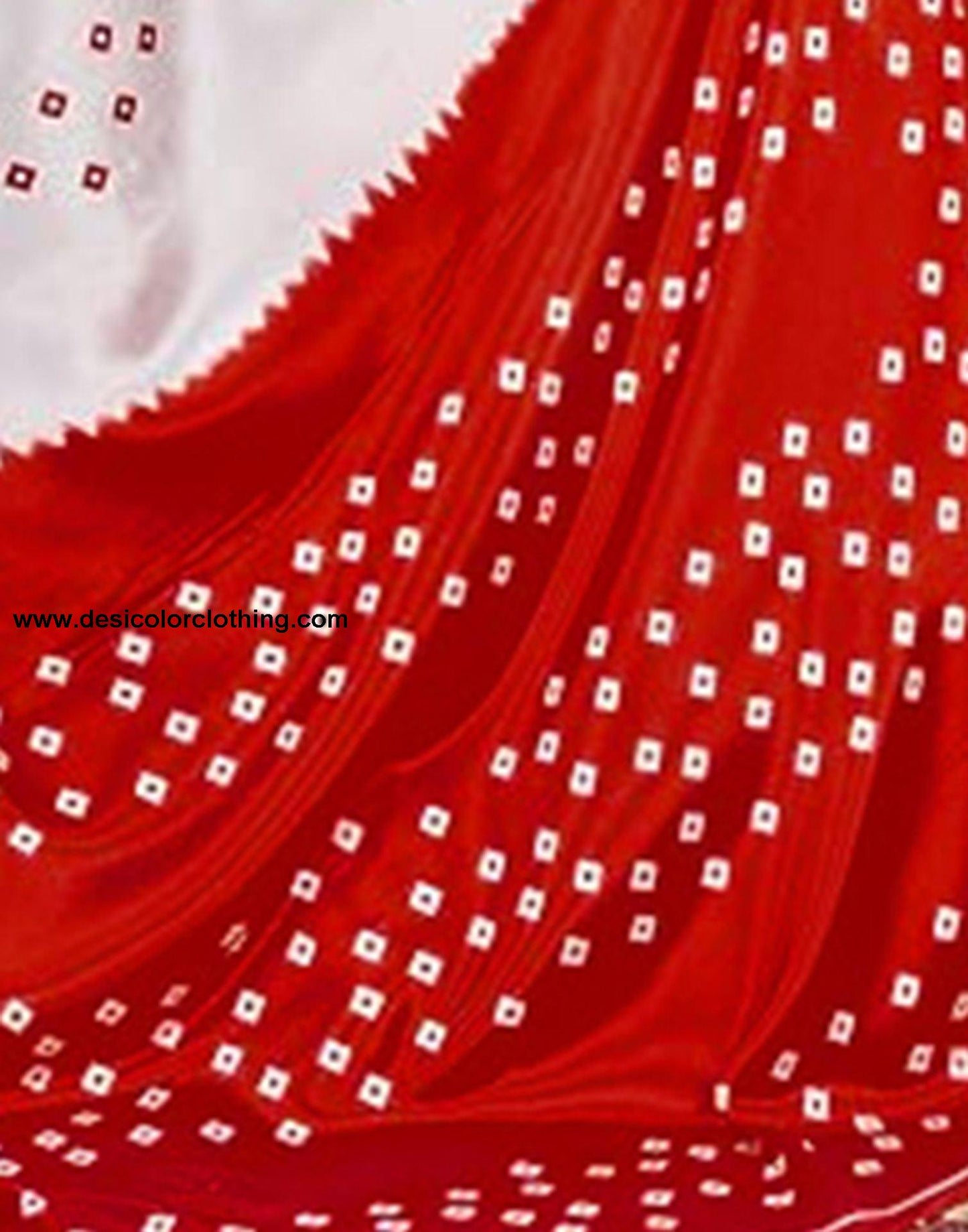 Red Printed Chiffon Saree