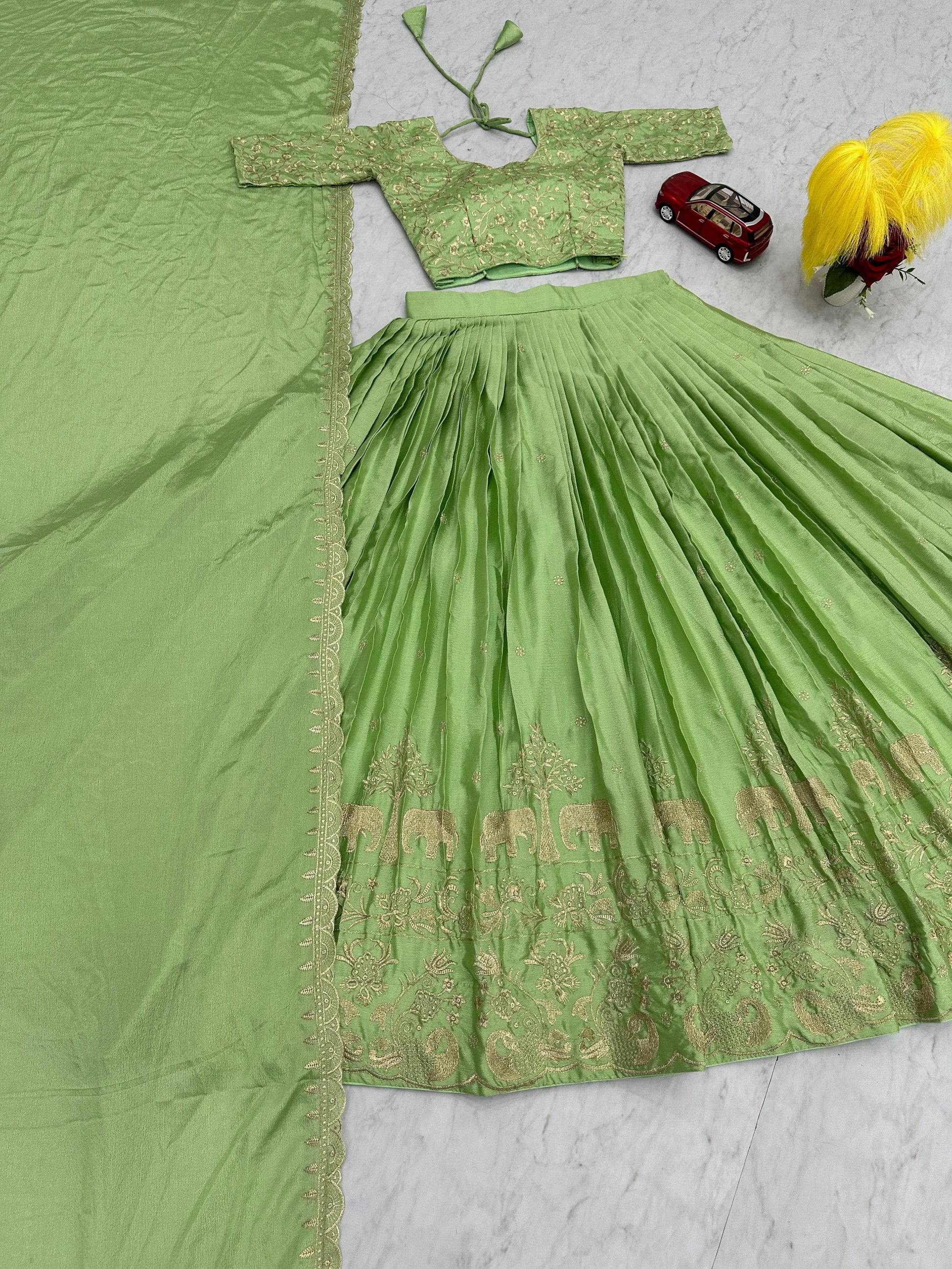 Product Image - Elegant Chinon Festive Wedding Lehenga Choli by Mahant Creation