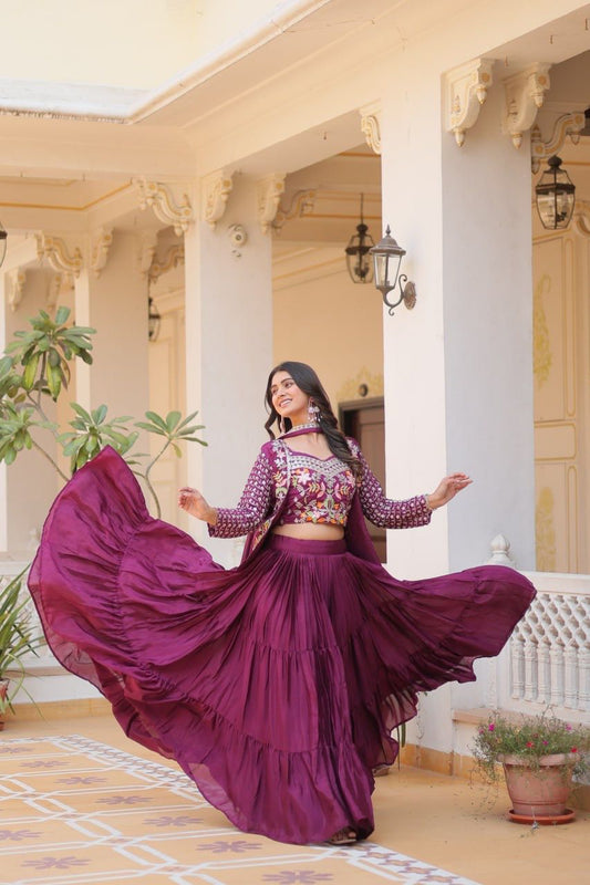 Product Image - Exquisite Festival Lehenga Choli & Koti - Shree Ram Creation