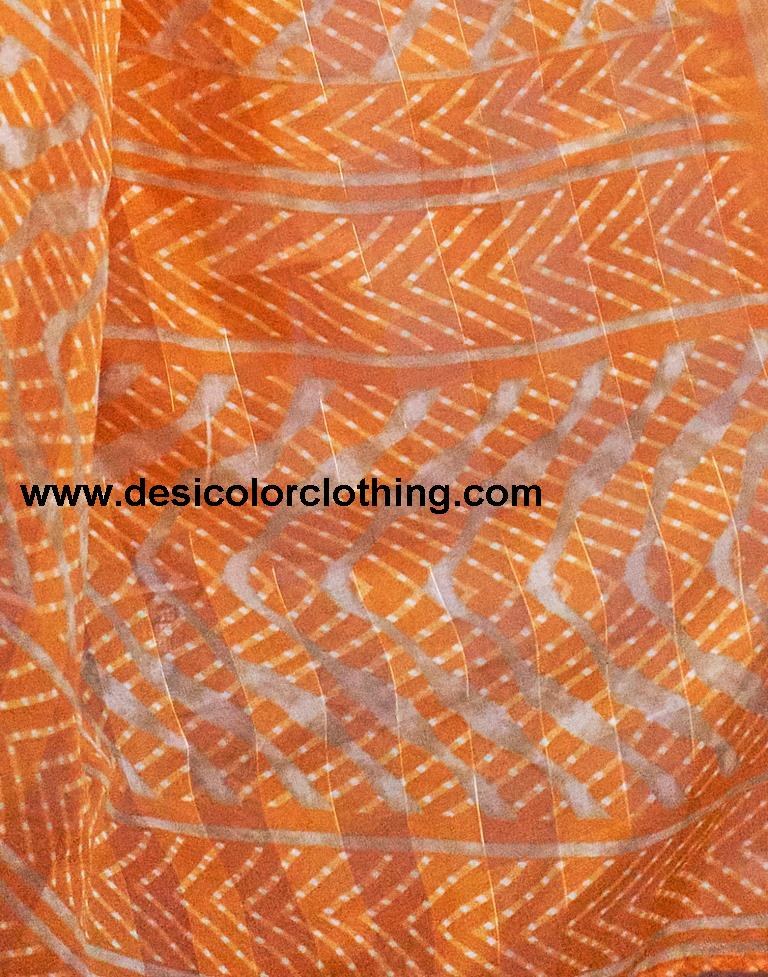 Turmeric Cotton Printed Saree