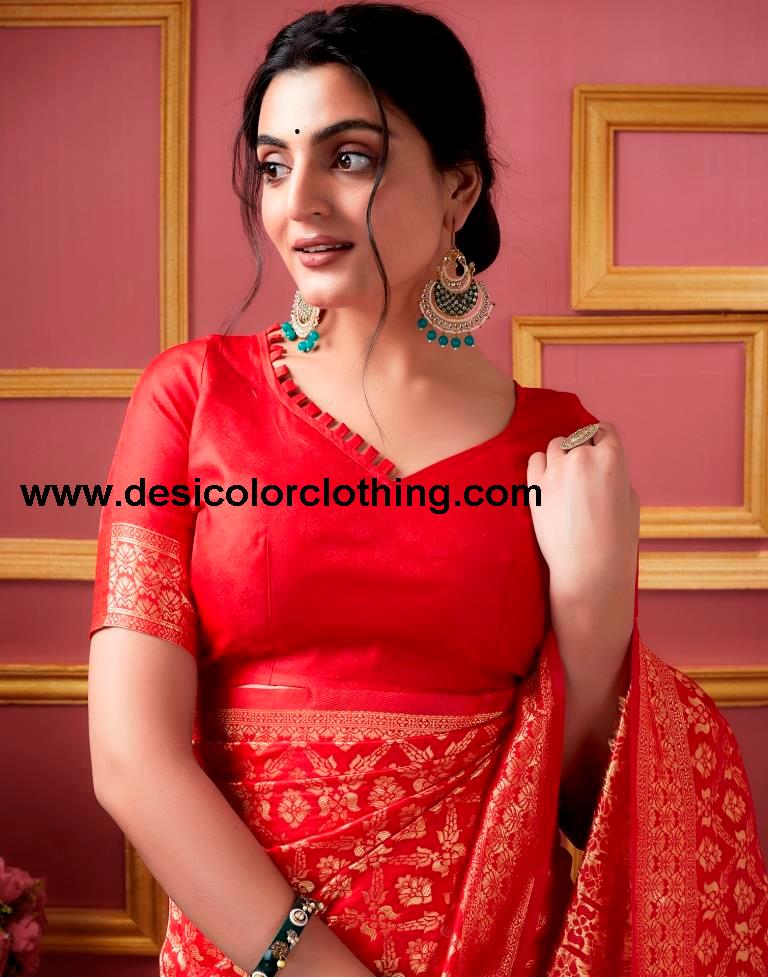 Red Banarasi Silk Saree