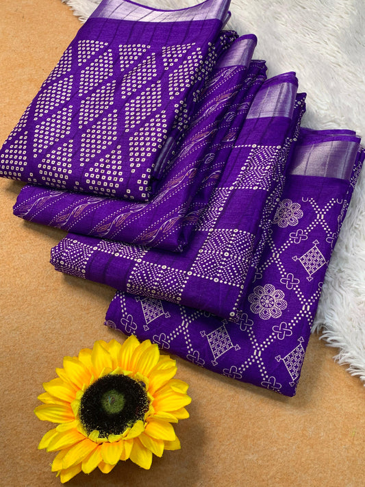 Product Image - Exquisite Pavitra Bandhej Dola Silk Saree with Intricate Jéquard Buttis