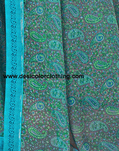 Blue Georgette Printed Sarees