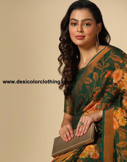 Green Brasso Saree