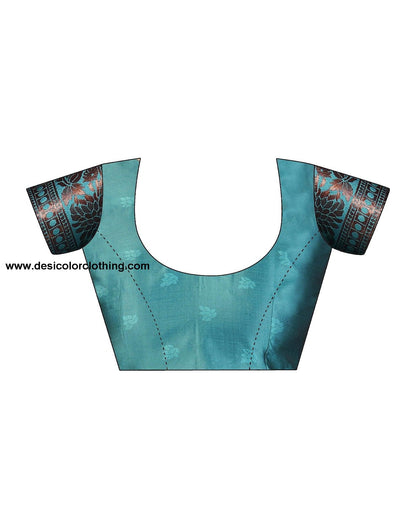 Blue Banarasi Silk Woven Saree