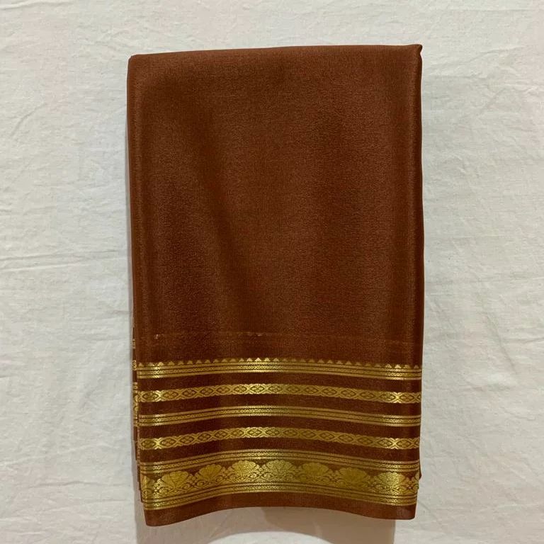 Product Image - Exquisite Semi-Mysore Silk Saree with Gold Border
