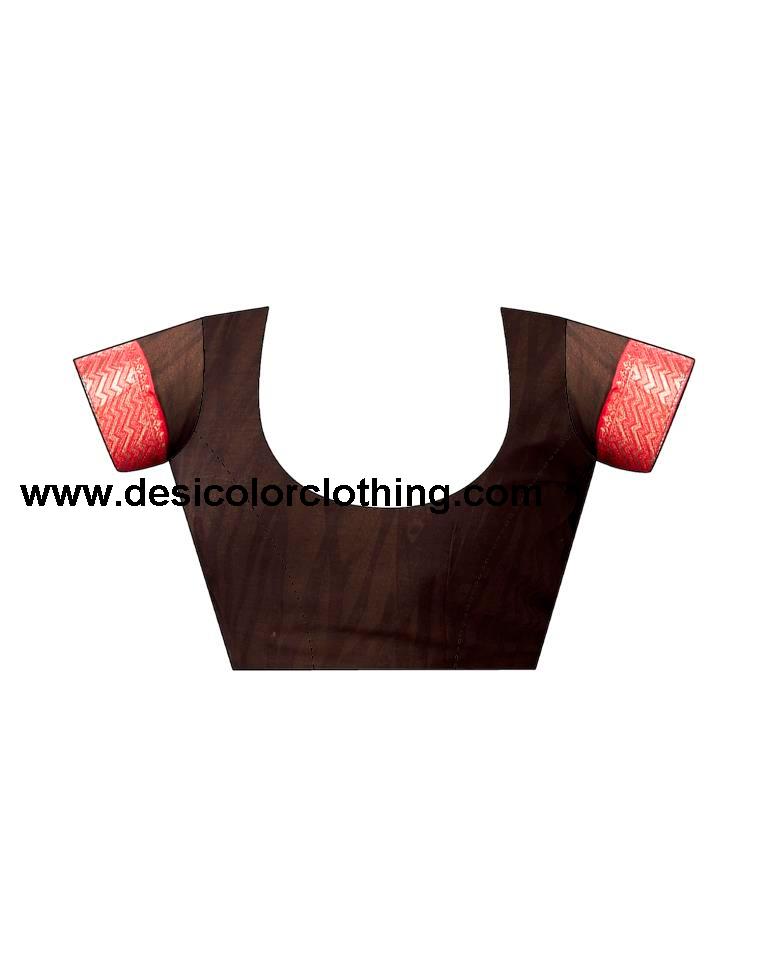 Brown Georgette Printed Saree