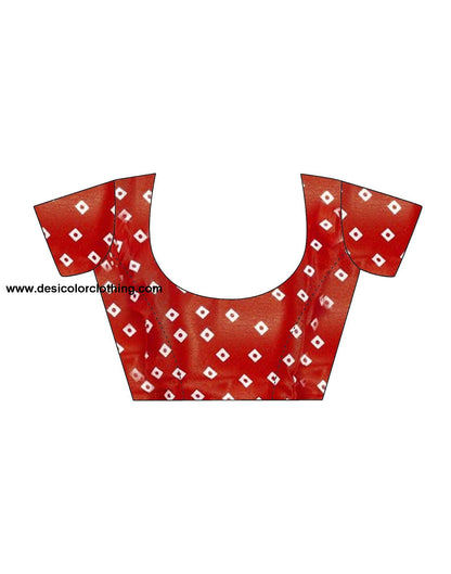 Red Printed Chiffon Saree