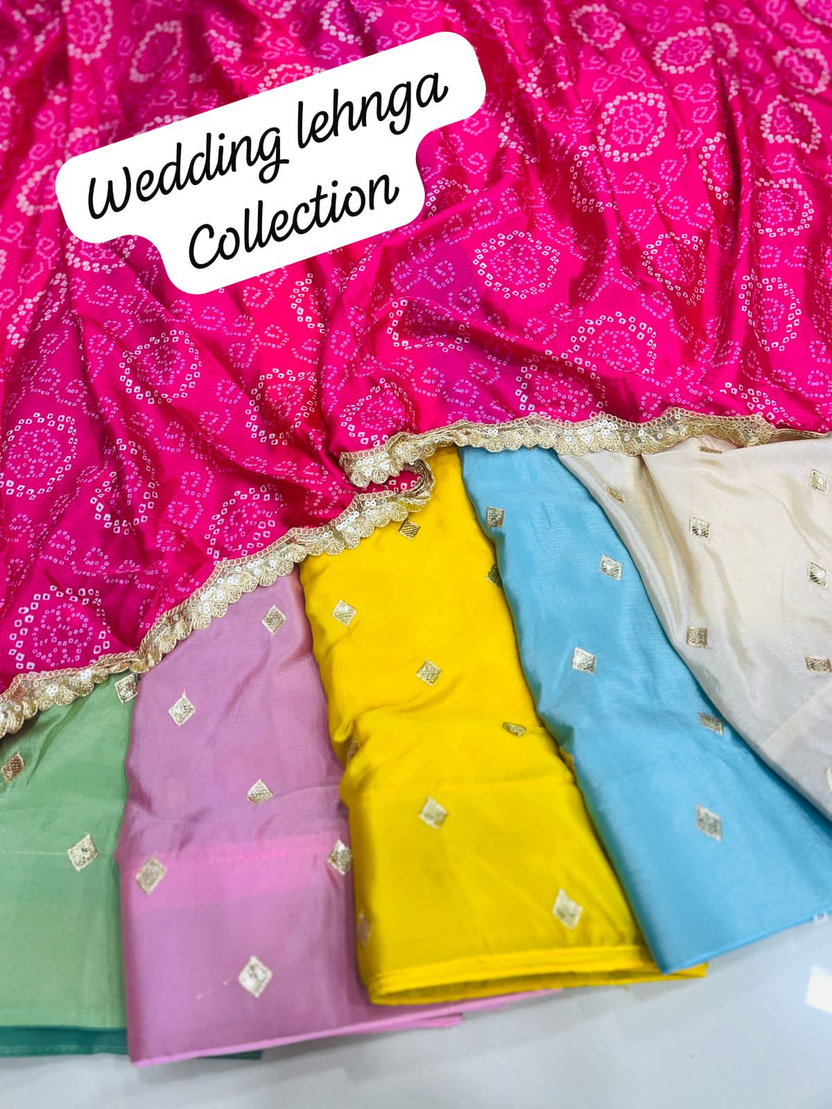 Product Image - Elegant Chinon Silk Lehenga Set with Bandhni Dupatta