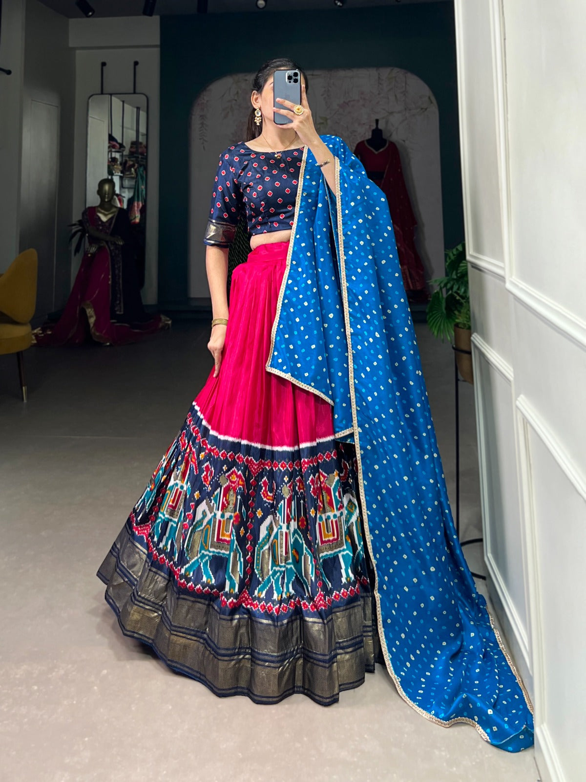 Product Image - Dola Silk Lehenga Choli with Patola Print