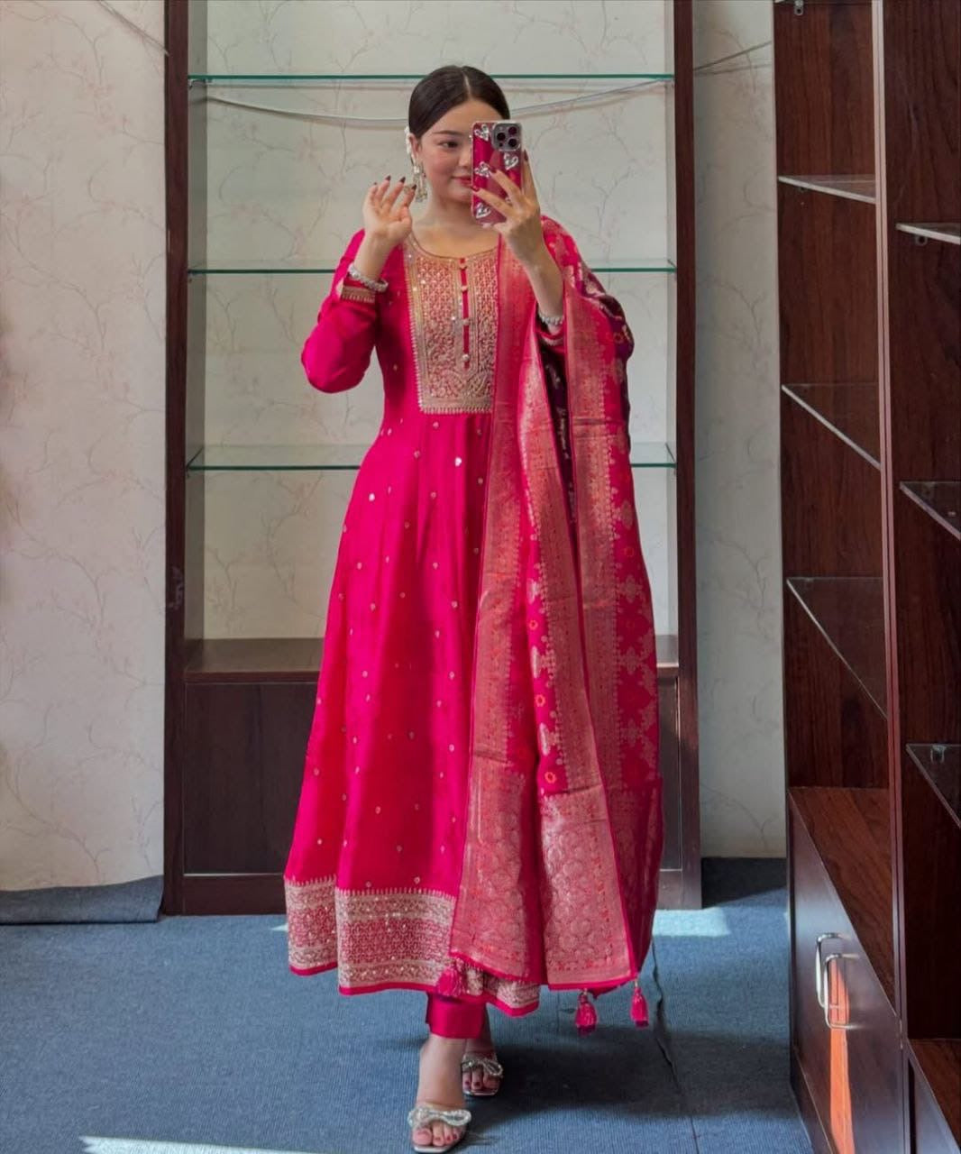 Product Image - Shop designer Anarkali suits for weddings, parties, receptions, e - 1