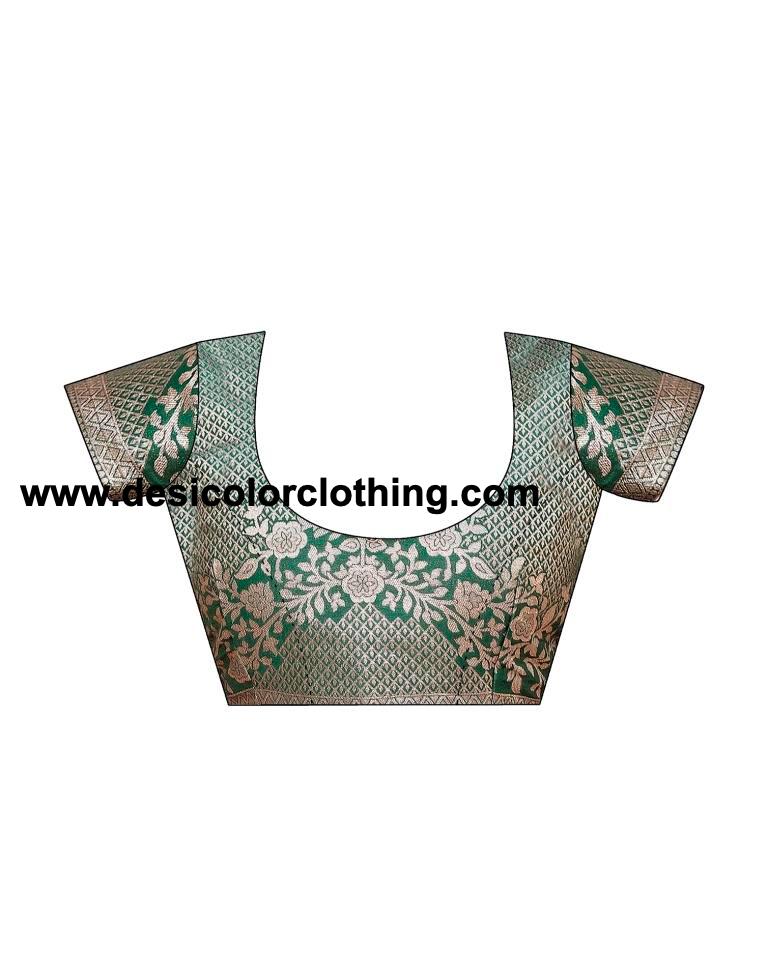 Olive Green Cotton Woven Saree