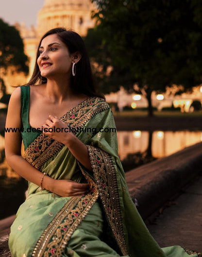 Pista Green Silk Saree | 2244S182