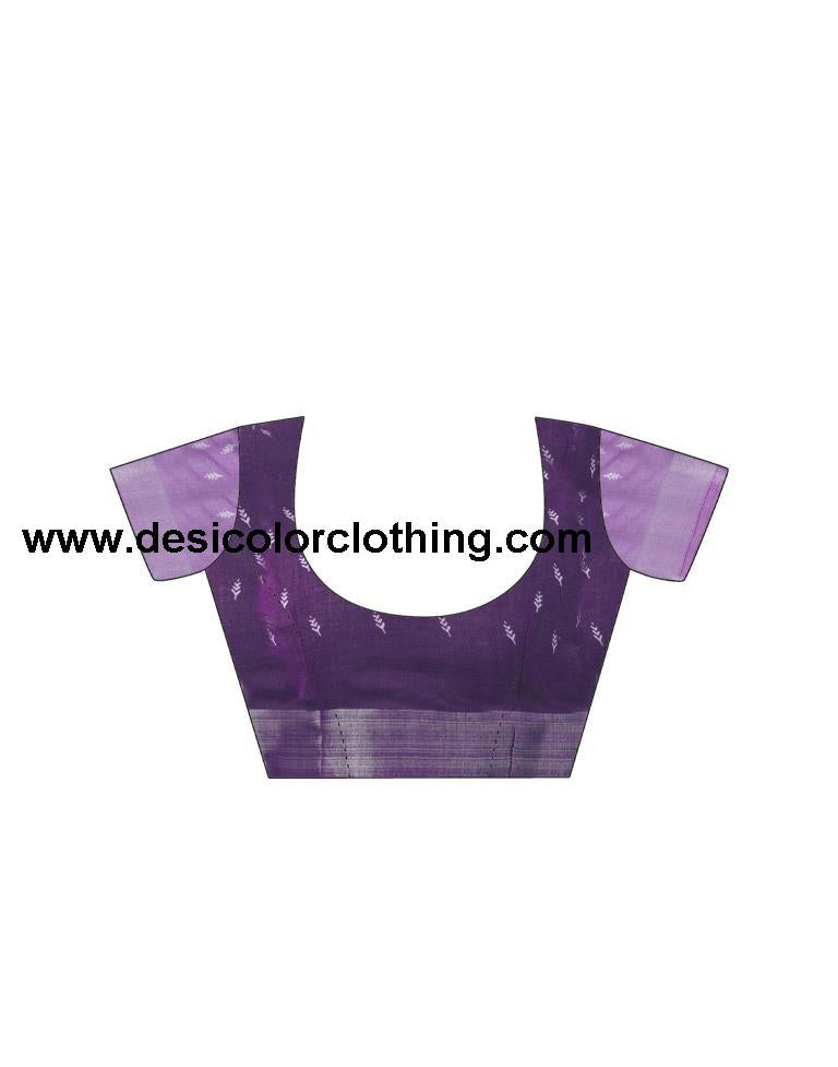 Deep Purple Printed Cotton Saree