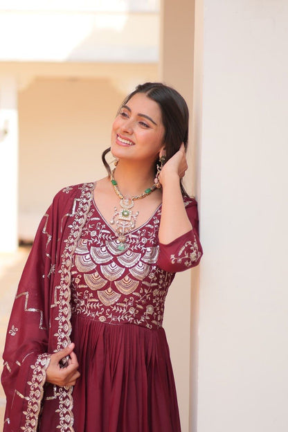 Product Image - Designer Georgette Festive Gown with Dupatta