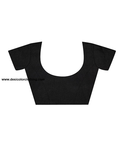 Black Georgette Plain Saree