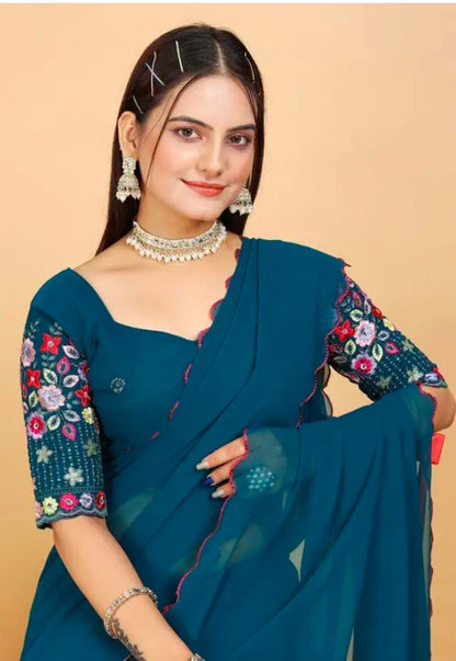 Product Image - Fancy georgette saree