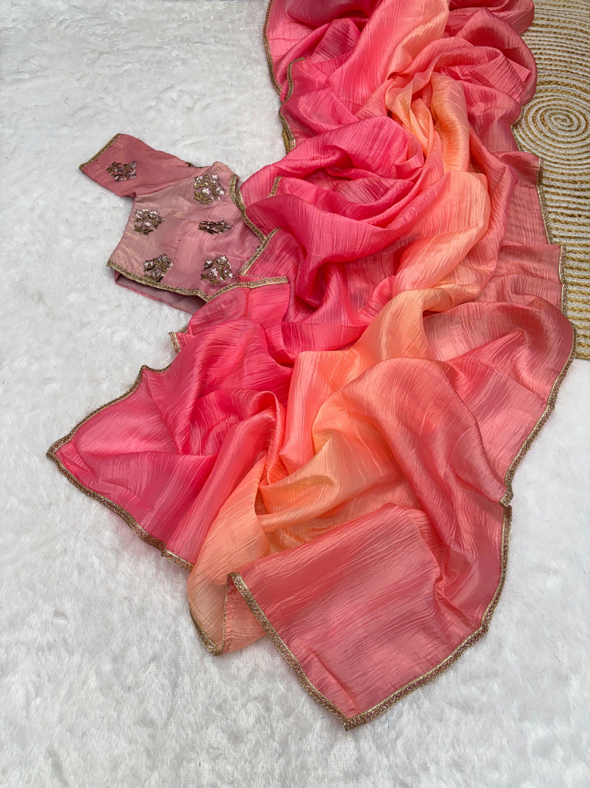 Product Image - Magic Soft Designer Fendy Crush Silk Saree - Festive Ethnic Wear
