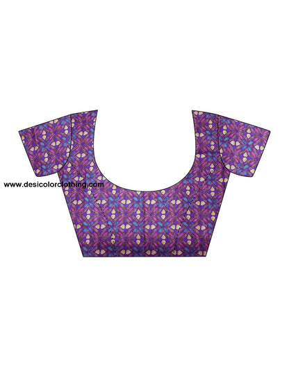 Purple Banarasi Georgette Woven Saree