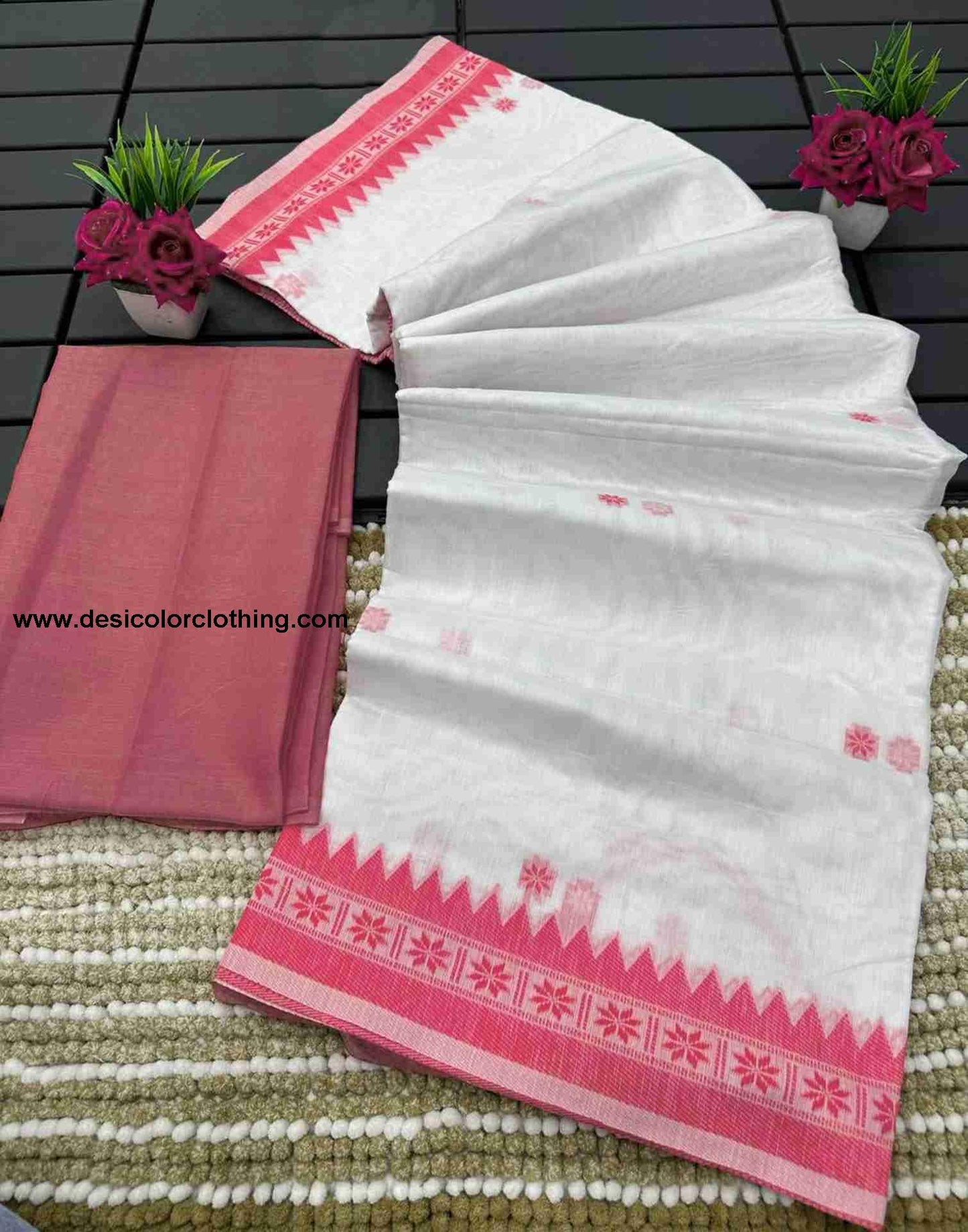 White Cotton Woven Saree