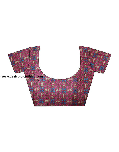 Pink Banarasi Georgette Woven Saree