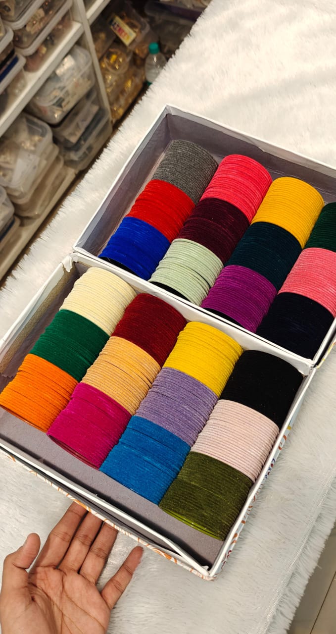 Product Image - Designer Velvet Bangles Combo Box