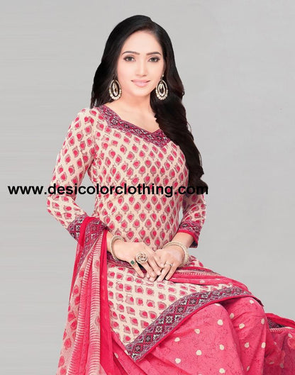 Printed Polyester Unstitched Salwar Suit Material