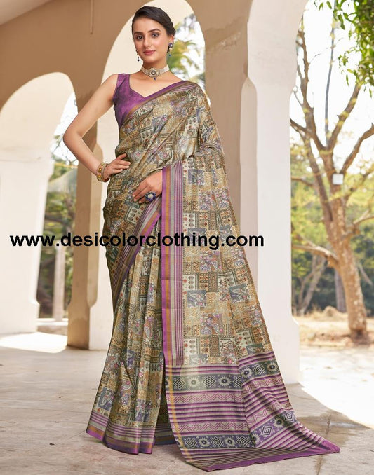 Yellow Silk Printed Ready To Wear