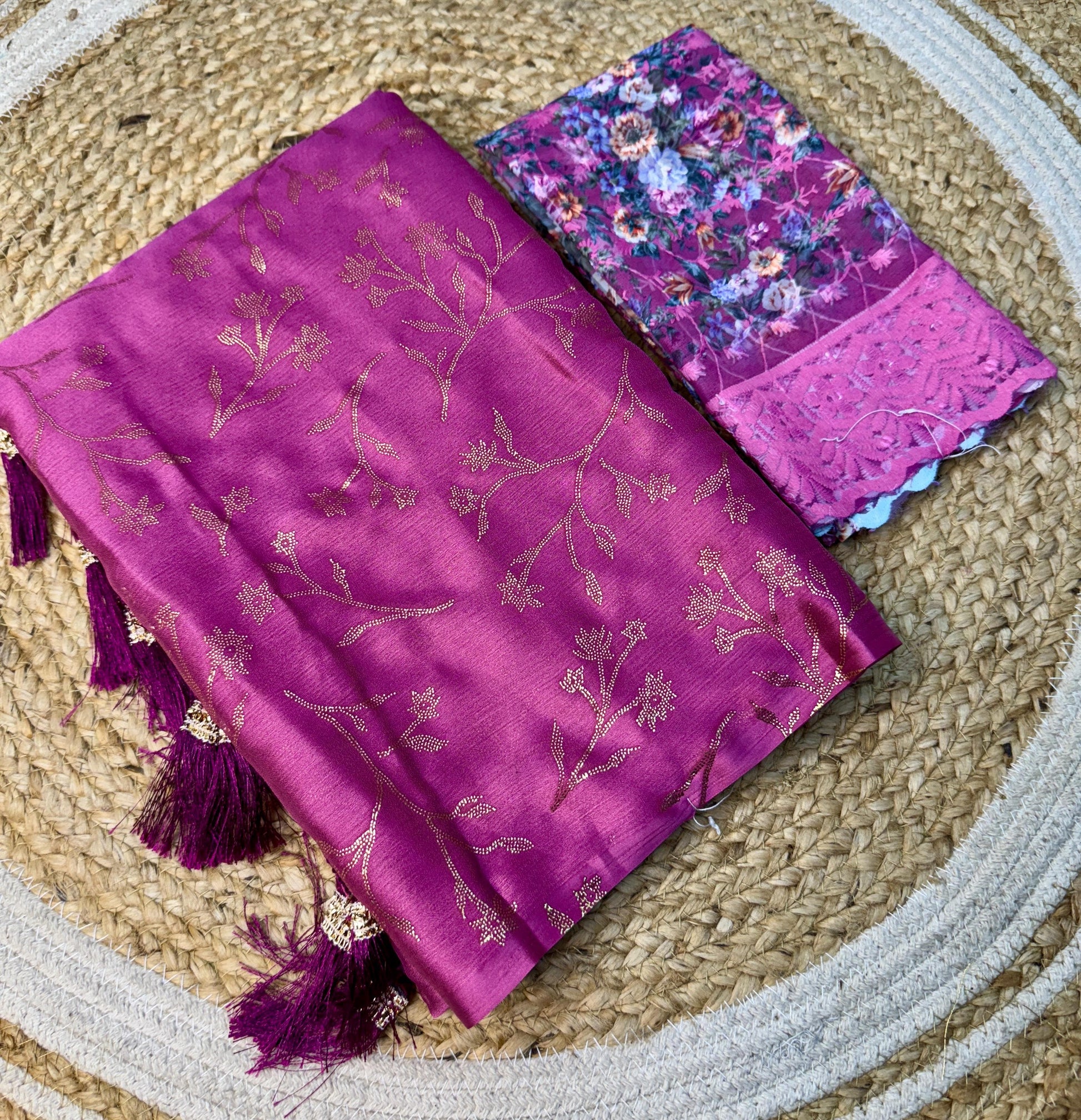 Product Image - Designer Georgette Saree with Foil Work | Ethnic Festive Wear
