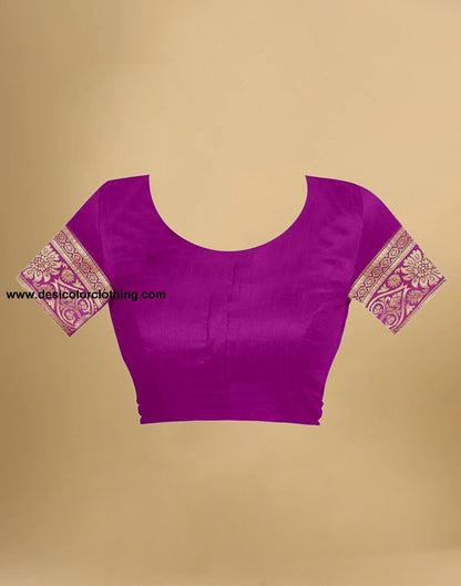 Purple Jacquard Banarasi Silk Saree