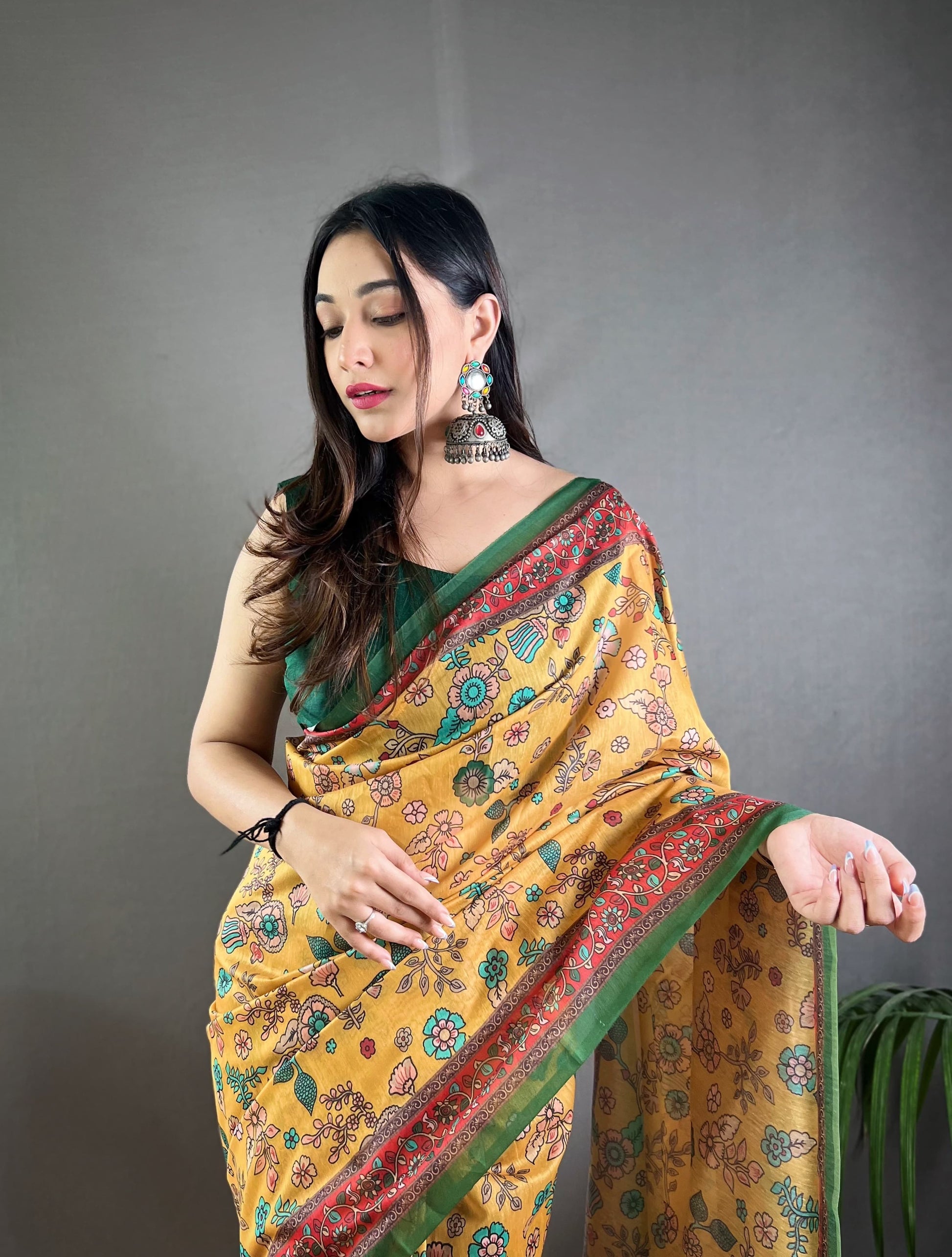 Product Image - Designer Malai Cotton Kalamkari Saree – Perfect Ethnic Wear