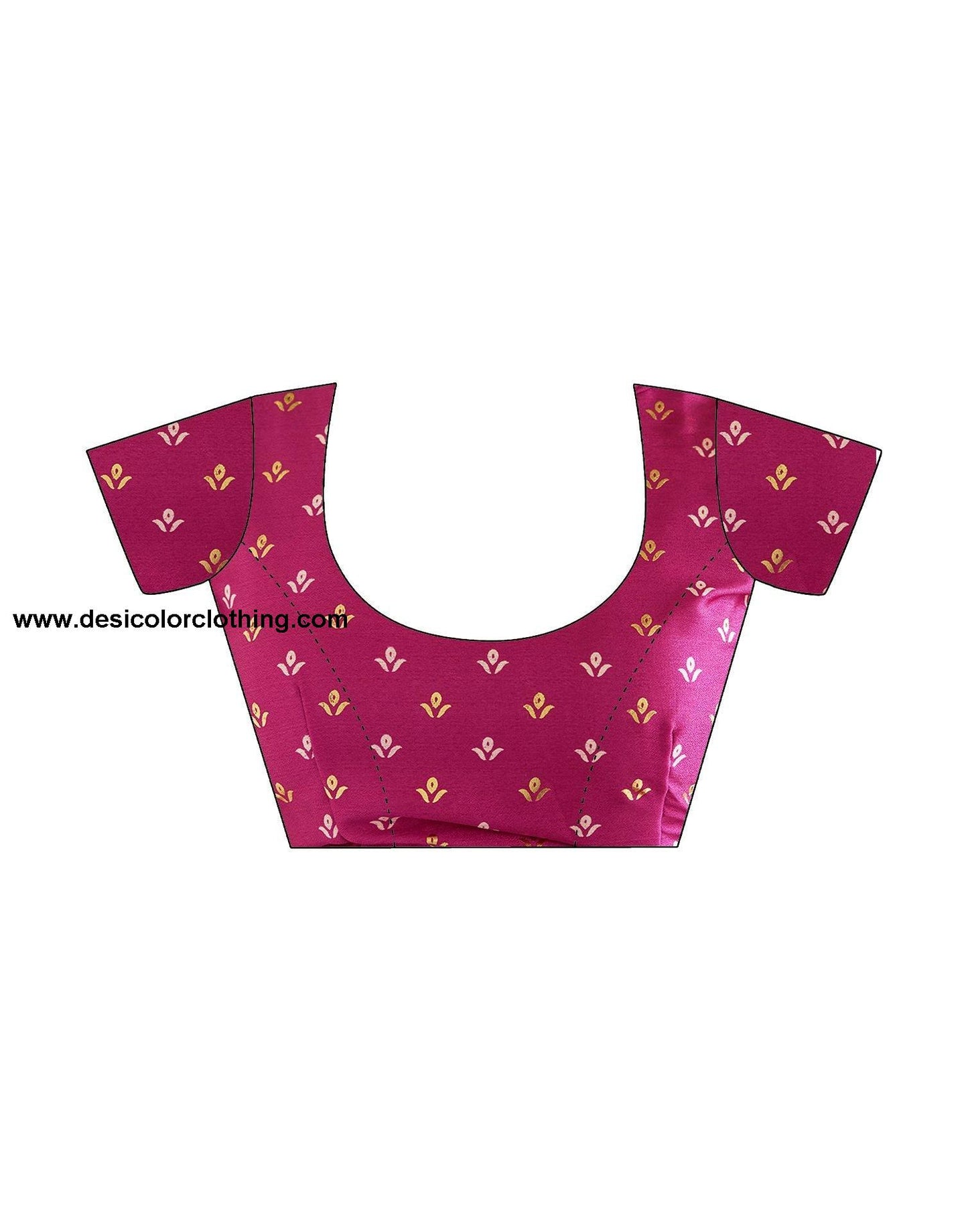 Rani Pink Printed Silk Saree