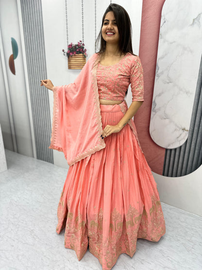 Product Image - Elegant Chinon Festive Wedding Lehenga Choli by Mahant Creation