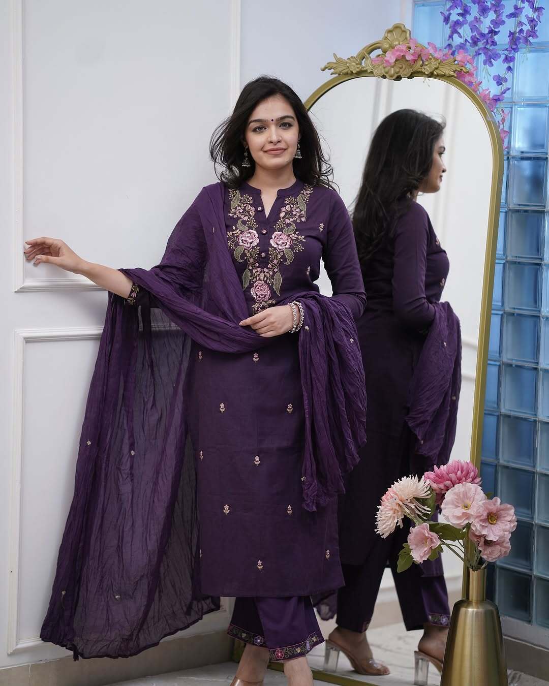 Product Image - Pure Cotton Embroidery Work Suit Set - New Launch