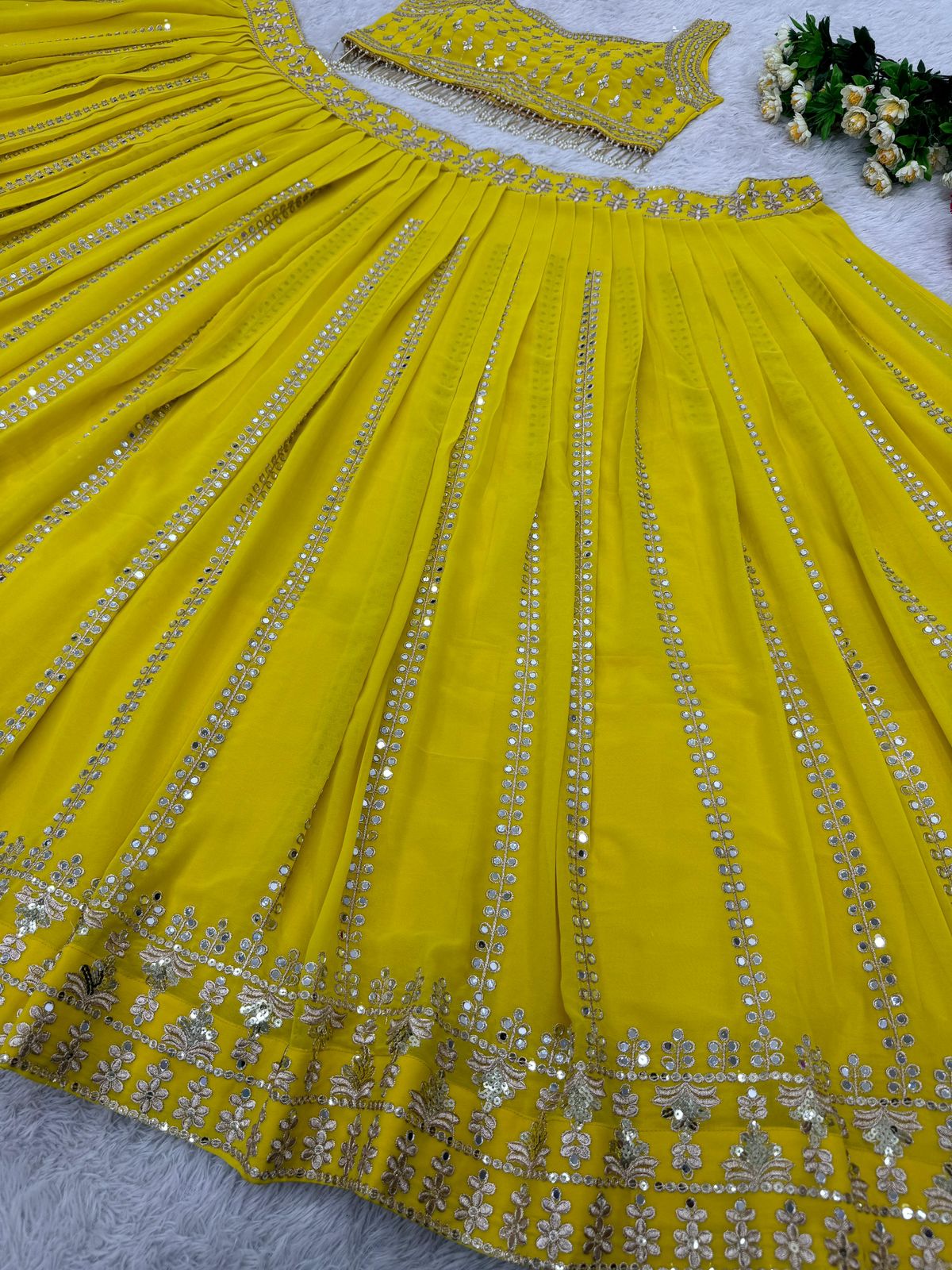 Product Image - Bridal Wear Heavy Faux Georgette Embroidered Sequence Work Lehenga Choli