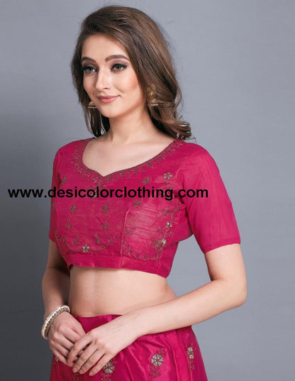 Blooming Pink Coloured Net Emroidery Casual Wear Lehenga | SLV113L10322