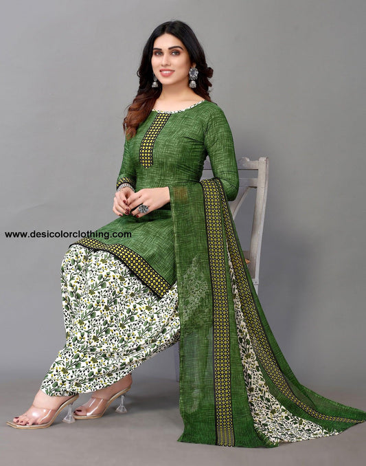 Printed Polyester Unstitched Salwar Suit Material