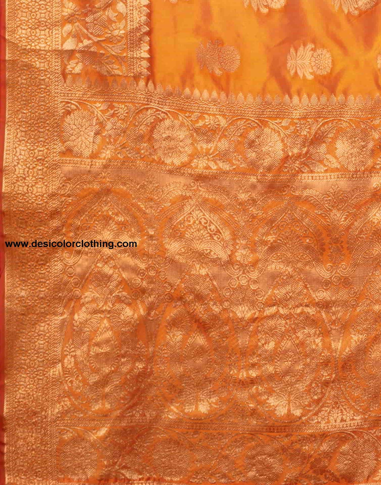 Yellow Banarasi Silk Woven Saree
