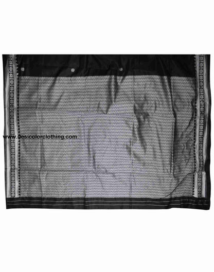 Black Cotton Woven Saree
