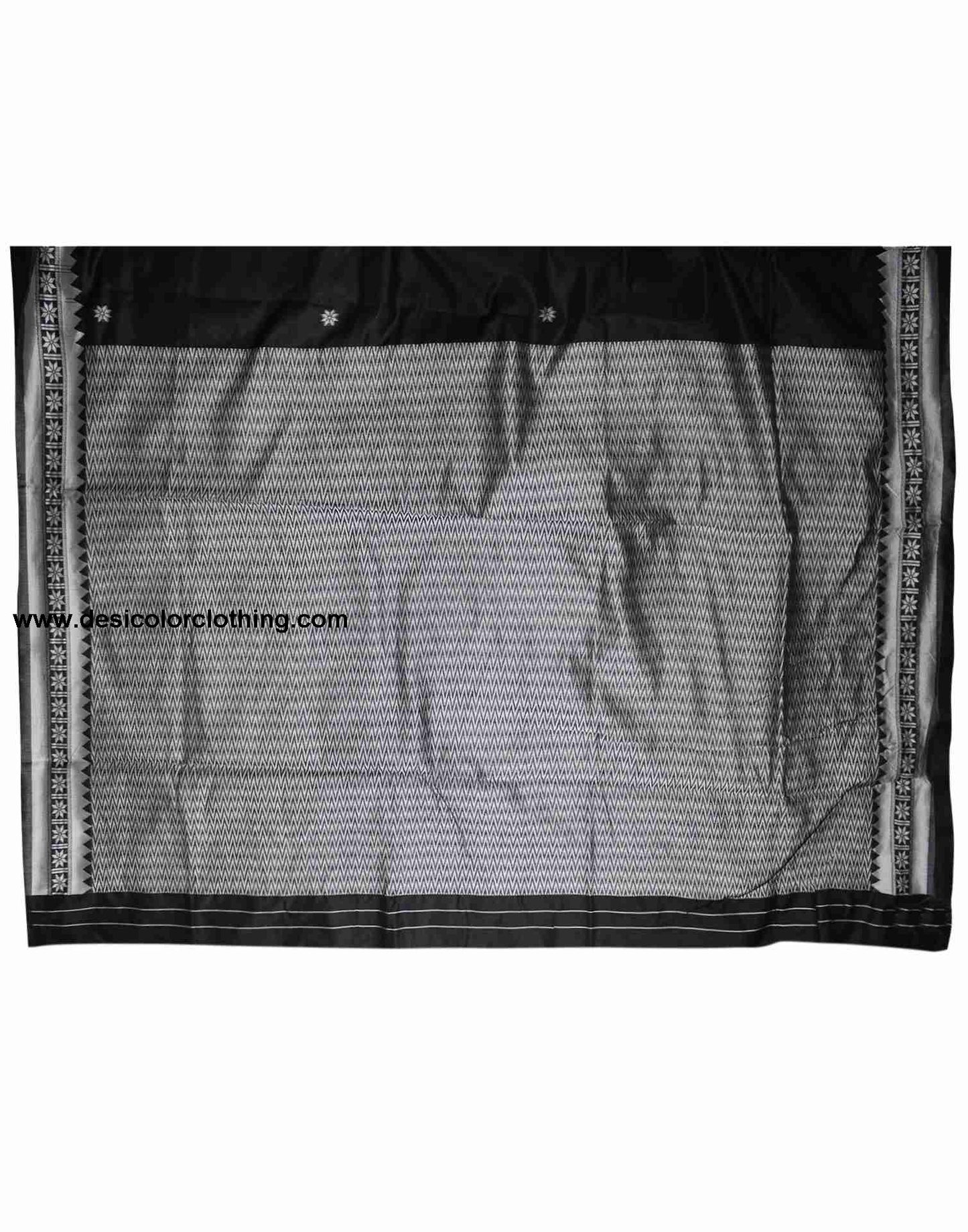 Black Cotton Woven Saree