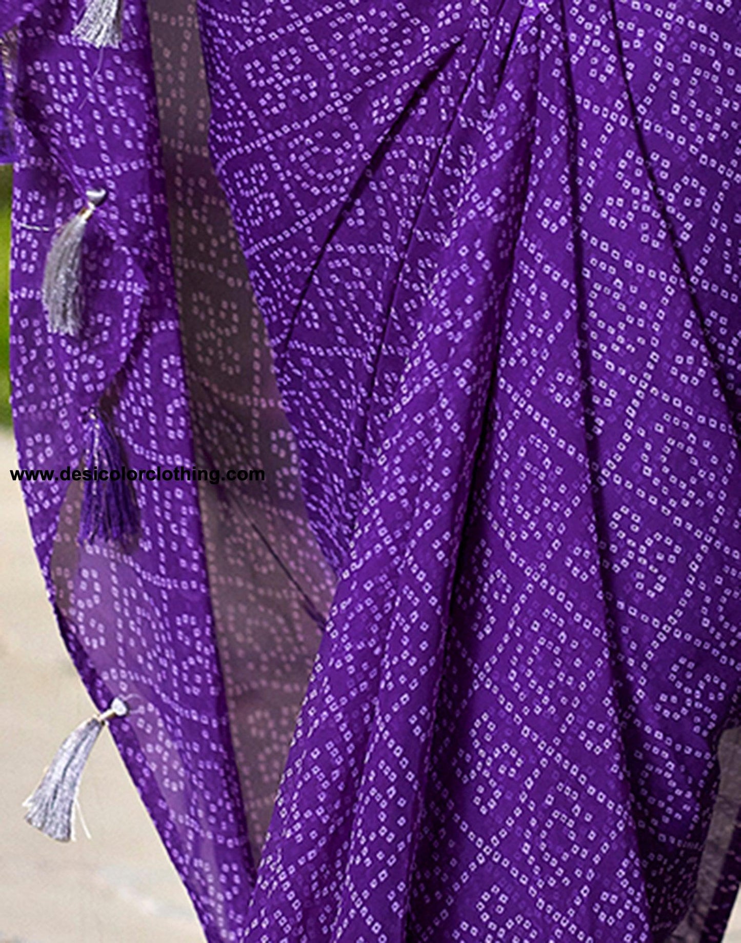 Purple Georgette Printed Ready to Wear Saree