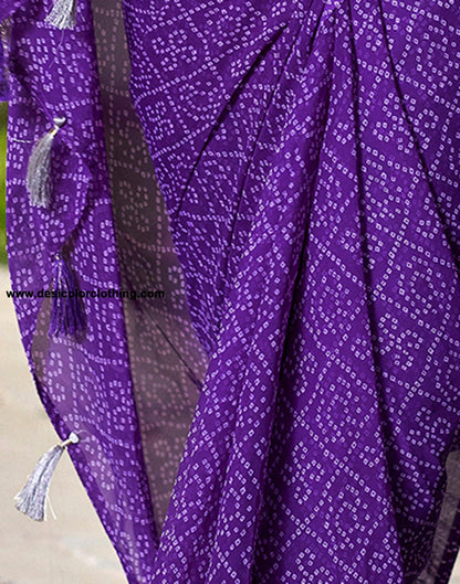 Purple Georgette Printed Ready to Wear Saree