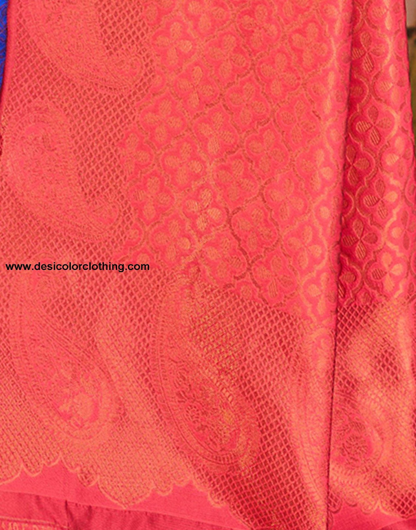 Royal Blue Jacquard Silk Saree