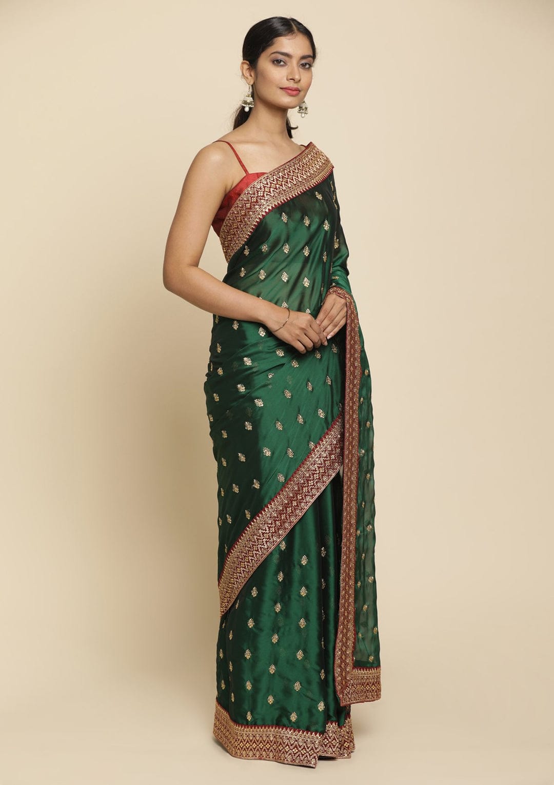 Soft Rich Pure Black Rangoli Silk