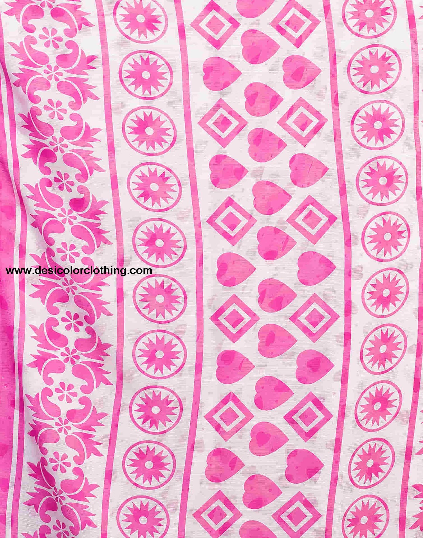 Pink Chiffon Printed Saree