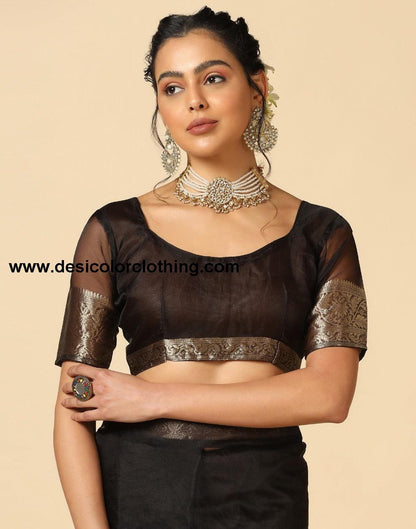 Black Organza Saree
