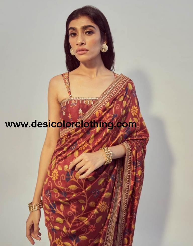 Red Georgette Saree