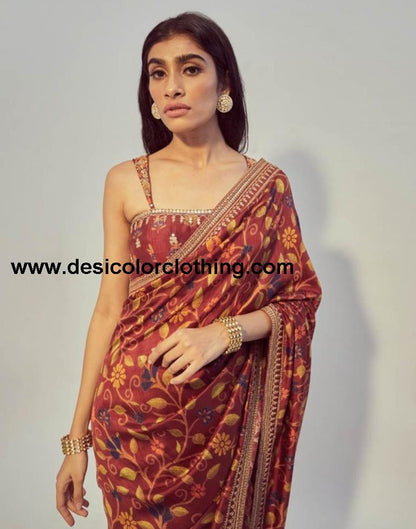 Red Georgette Saree