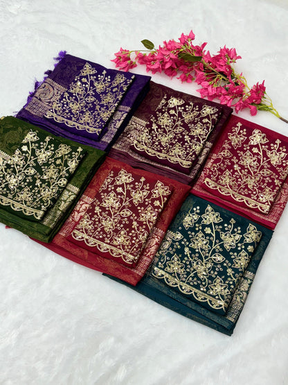Product Image - Designer Silk Apurva Georgette Saree - Festive & Wedding Wear