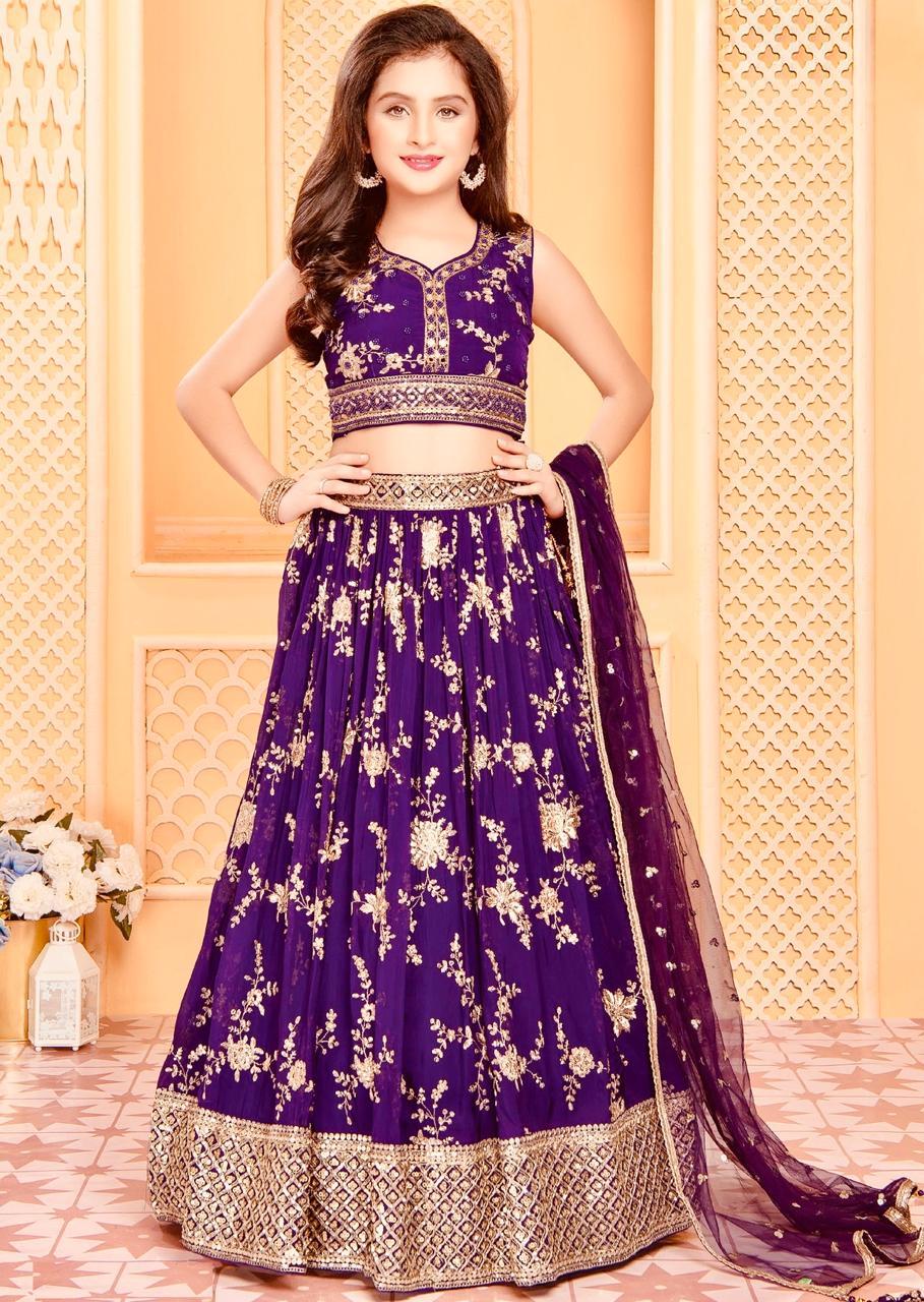 Product Image - Designer Georgette Kids Lehenga for Festive Season